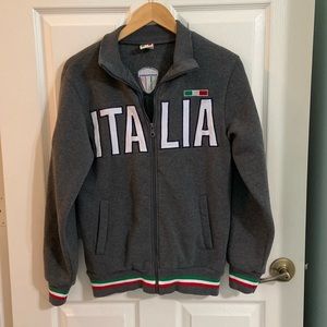 Gray Italia Zip Up Unisex Jacket